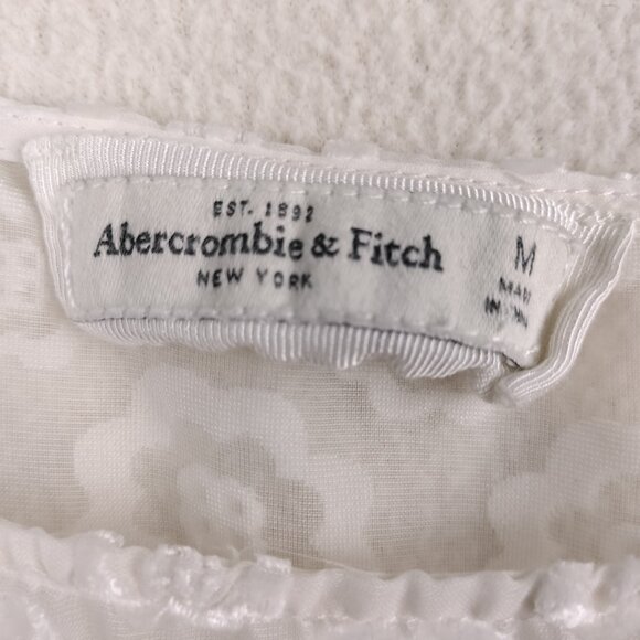 Abercrombie & Fitch White Shear Fairy Top Womens M Floral Gauzy Cottagecore Y2K - Picture 6 of 15